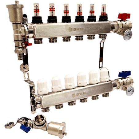 värmefördelare 6 kretsar Nordic Tec INOX SE7