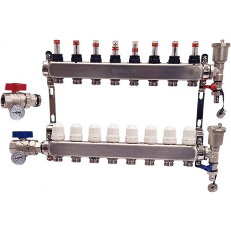 värmefördelare 8 kretsar Nordic Tec INOX SE5