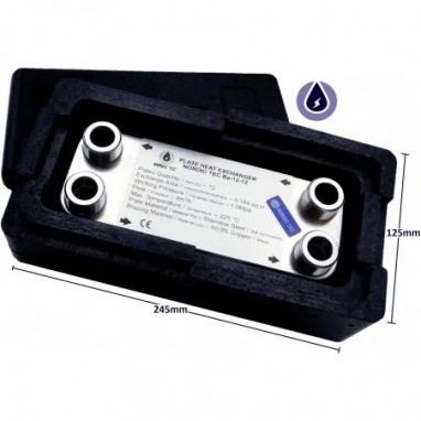 plattvärmeväxlare med värmeisolering Ba-12-20 3/4 1/2