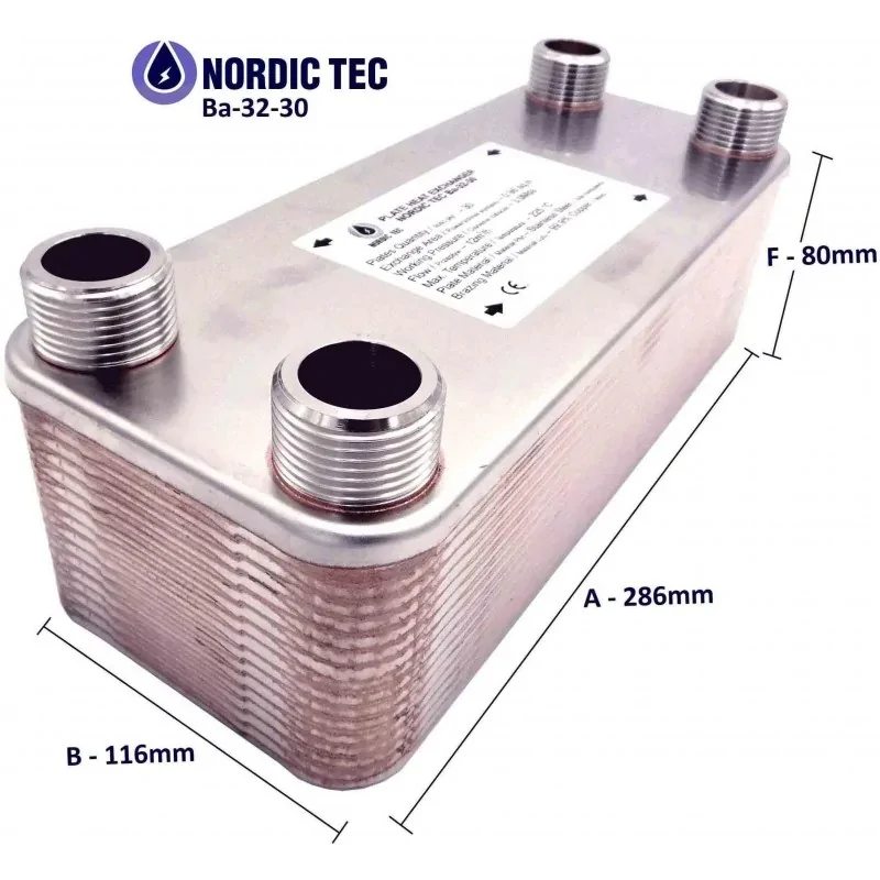 Värmeväxlare Nordic Tec Ba-32-30 1" 175 kW