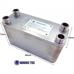 värmepumpar Värmeväxlare Nordic Tec Ba-32-70 1" 390 kW