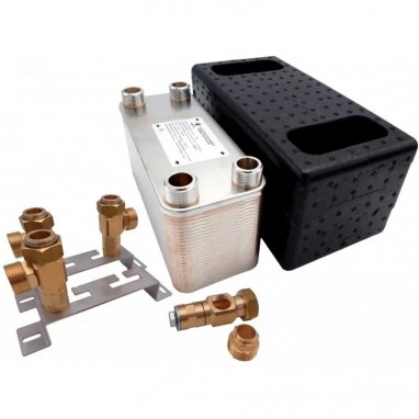 Värmeväxlare värmepumpar 17 kW Nordic Tec Ba-32-90 1" isolering full-set dn25