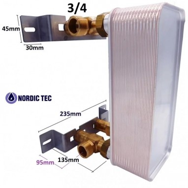 Monteringssats för värmeväxlare DN20 - 3/4"