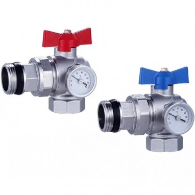vinkelventiler med termometer – 1" DN25