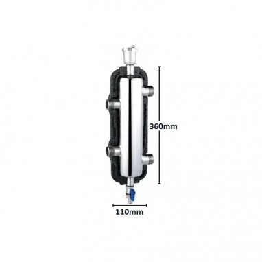 Hydraulisk separator 4 x 1" - 50 kW med isolering