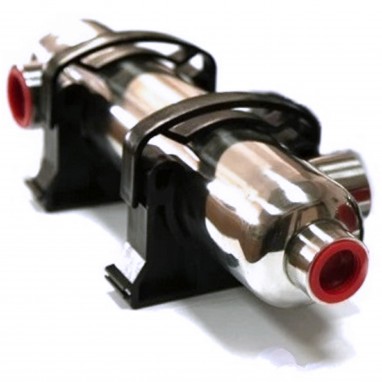 Poolvärmeväxlare på 45 kW Rörvärmeväxlare Nordic Tec B155 med väggfästen