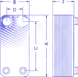 värmeväxlare dimensioner ba-12-12 12 plattor