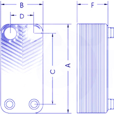 Dimensioner - plattvärmeväxlare Nordic Tec Ba-23-60